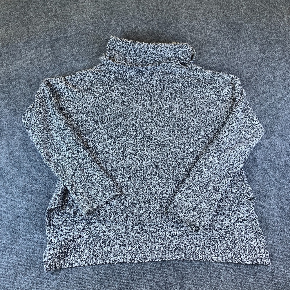 Kerisma Sweater Womens S/M Gray White Good Marled Knit Cowl Neck Pullover G530